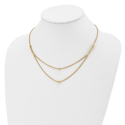 Leslie's 14K Beaded Layered Necklace 18"