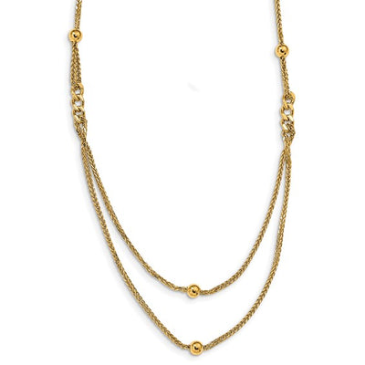 Leslie's 14K Beaded Layered Necklace 18"