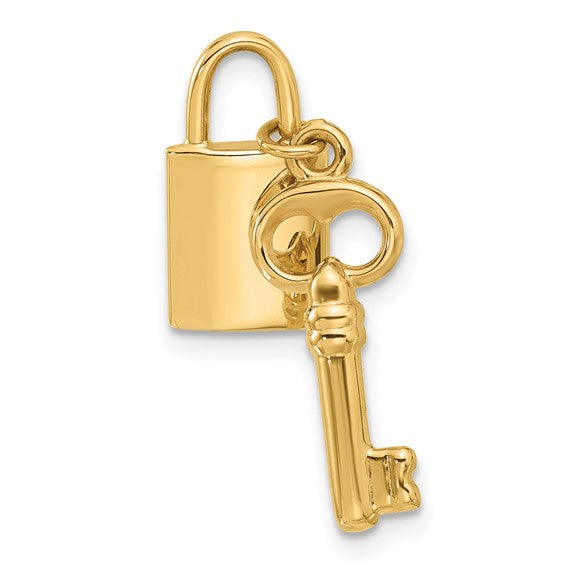 Leslie's 14K Lock and Key Pendant