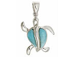 larimar sterling silver turtle pendent