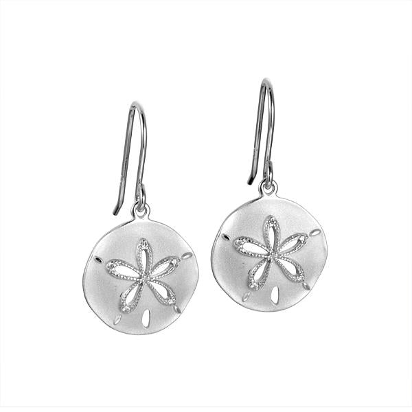 sterling silver sand dollar earrings
