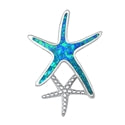 opal blue lab sterling silver starfish