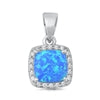 opal blue lab sterling silver pendent