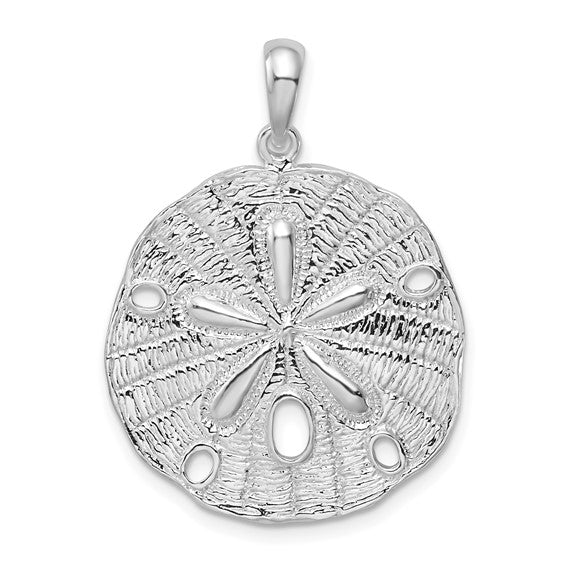 Sterling Silver Polished/Textured Sand Dollar Pendant