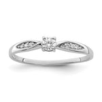 Sterling Silver Rhodium-plated Polished and CZ Ring