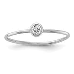 Sterling Silver Rhodium-plated Polished CZ Circle Ring