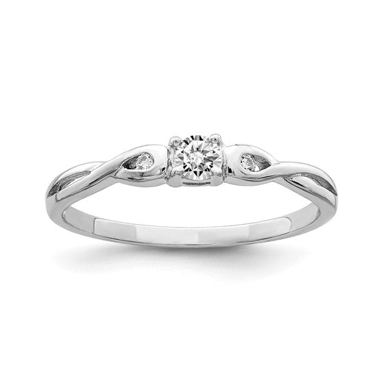 Sterling Silver Rhodium-plated and CZ Ring promise