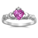 sterling silver pink cz ring