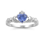 sterling silver tanzanite cz ring