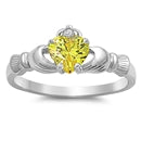 sterling silver yellow topaz cz ring