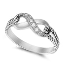 sterling silver infinity ring clear cz