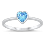 sterling silver heart ring blue topaz