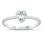 sterling silver heart ring clear cz