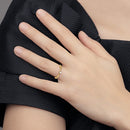 14K Criss-Cross Round Diamond - Engagement Ring