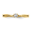 14K Criss-Cross Round Diamond - Engagement Ring