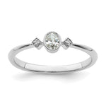 14K White Gold 3-Stone Oval Diamond - Engagement Ring