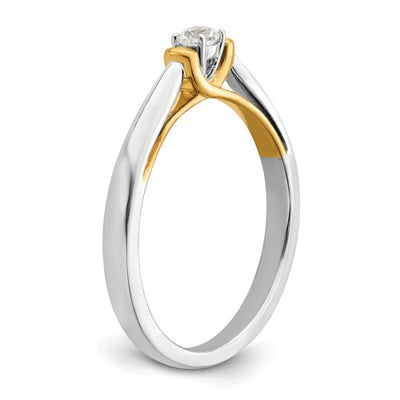 14K Two-tone First Promise Polish Comp. Round Dia. Prom/Engagement Ring