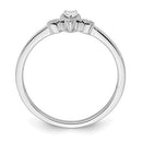 14K White Gold Rope Edge Petite Pear Diamond - Engagement Ring