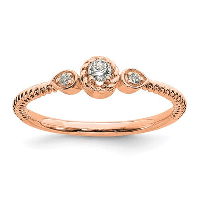 14K Rose Gold Roped Band - Engagement Ring