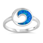 sterling silver wave ring blue lab opal