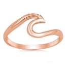 sterling silver wave ring rose gold plated
