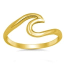 sterling silver wave ring gold plated