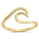 sterling silver wave ring gold plated