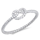 sterling silver love knot rope ring