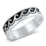 sterling silver wave ring oxididzed