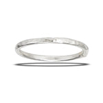 sterling silver 1mm hammered band ring