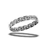 sterling silver handmade oxidized weave ring