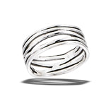 sterling silver modern line design ring
