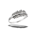sterling silver classic feather ring