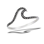 sterling silver granulated dot wave ring