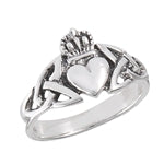 sterling silver claddagh ring with triquertras