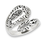 sterling silver spoon ring with roses