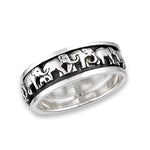 sterling silver  elephant spinning ring