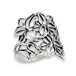 sterling silver flower silhouette ring