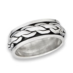 sterling silver interwoven spinning ring