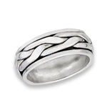 sterling silver interwoven spinning ring