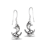 sterling silver anchor earrings