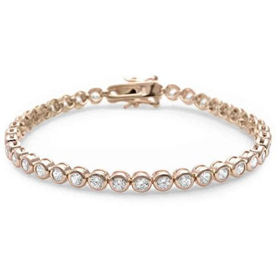 Yellow Gold plated bezel set CZ sterling silver bracelet