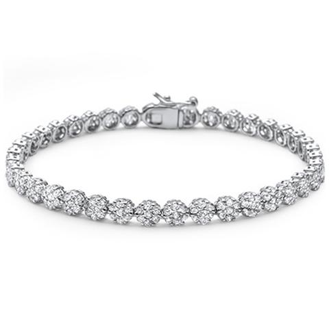 Elegant 7'' round clear CZ sterling silver tennis bracelet