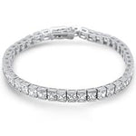 4mm square bezel set  cz sterling silver bracelet