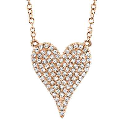 Diamond Pave Heart Pendant Necklace