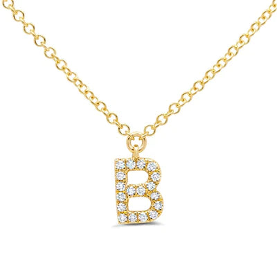 Diamond Necklace - Initial B 18