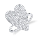Diamond Pave Heart Ring - Large