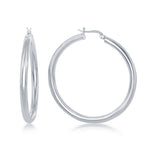 sterling silver 4/50mm high polish hoop earrings