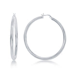 sterling silver 4/60mm high polish hoop earrings
