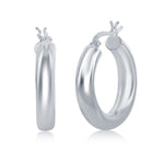 sterling silver 5/25mm high polish hoop earrings